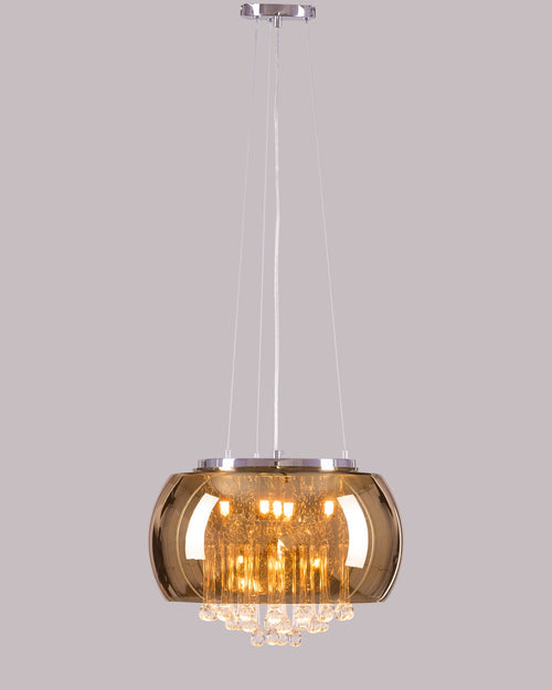 AmberGlow Crystal Dome Pendant Light